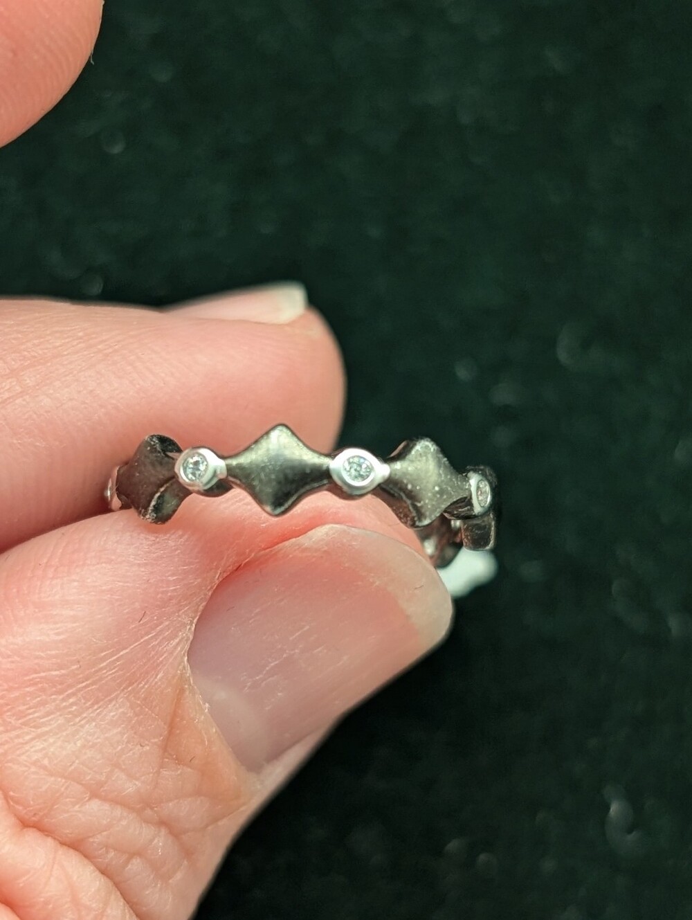 Freida Rothman Stackable Chevron Accent Sterling Ring - Size 5